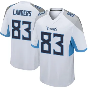 Men's Matt Landers Tennessee Titans Nike Game Jersey - White