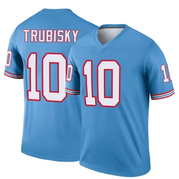Men's Mitchell Trubisky Tennessee Titans Nike Legend Oilers Throwback Jersey - Light Blue
