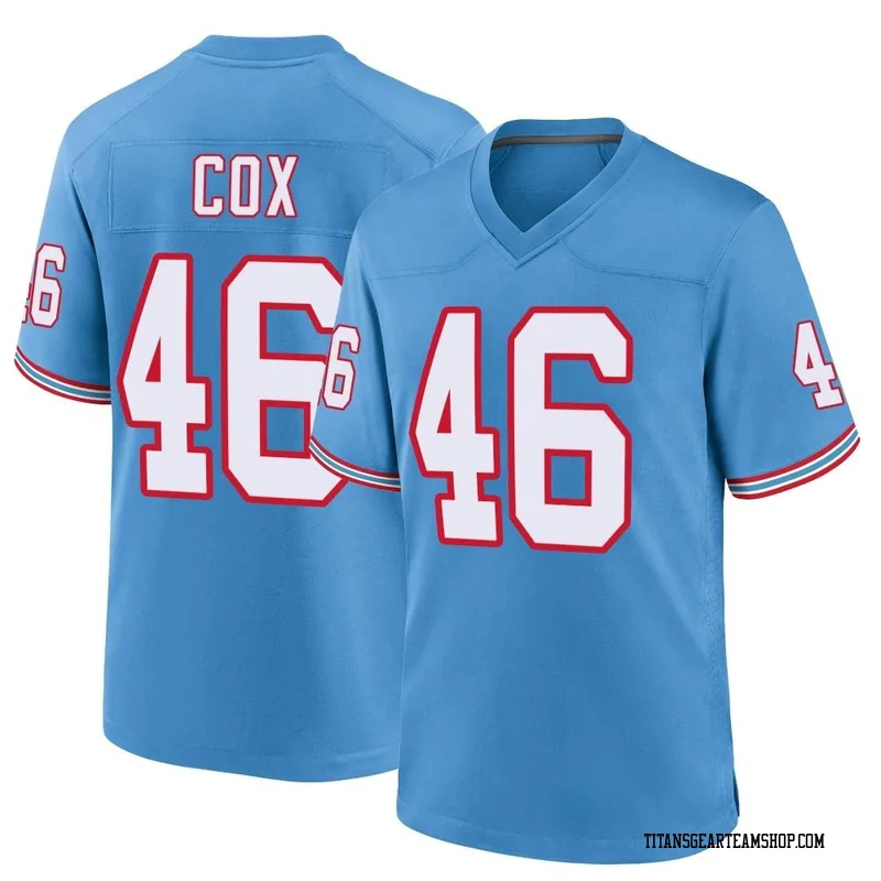 Men's Morgan Cox Tennessee Titans Nike Game Oilers Throwback Alternate Jersey - Light Blue
