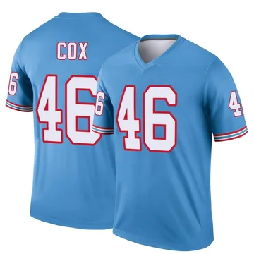 Men's Morgan Cox Tennessee Titans Nike Legend Oilers Throwback Jersey - Light Blue