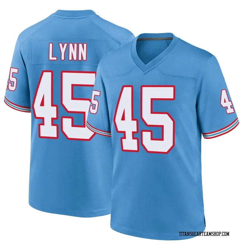 Men's Nate Lynn Tennessee Titans Nike Game Oilers Throwback Alternate Jersey - Light Blue