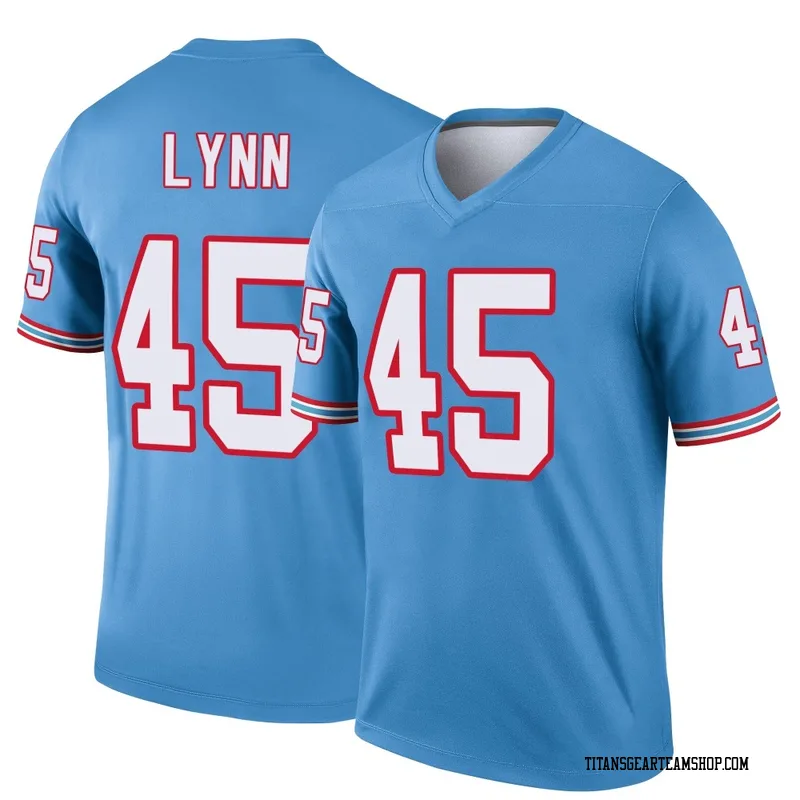 Men's Nate Lynn Tennessee Titans Nike Legend Oilers Throwback Jersey - Light Blue
