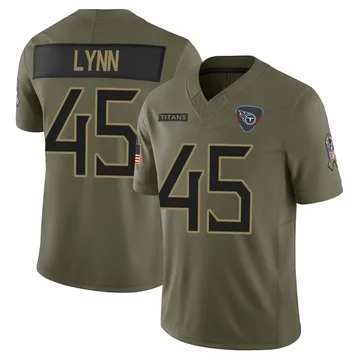 Men's Nate Lynn Tennessee Titans Nike Limited 2025 Salute to Service Jersey - Olive