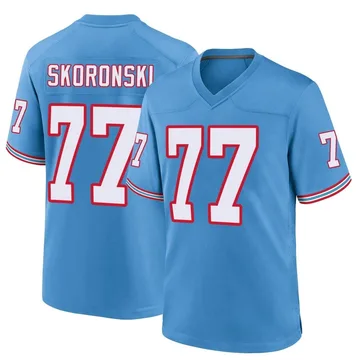 Men's Peter Skoronski Tennessee Titans Nike Game Oilers Throwback Alternate Jersey - Light Blue