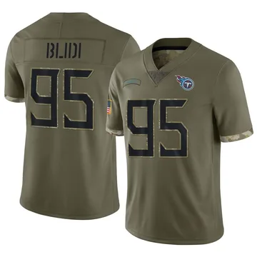 Men's Philip Blidi Tennessee Titans Nike Limited 2022 Salute To Service Jersey - Olive