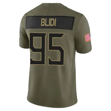 Men's Philip Blidi Tennessee Titans Nike Limited 2025 Salute to Service Jersey - Olive