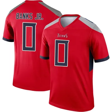 Men's Shad Banks Jr. Tennessee Titans Nike Legend Inverted Jersey - Red