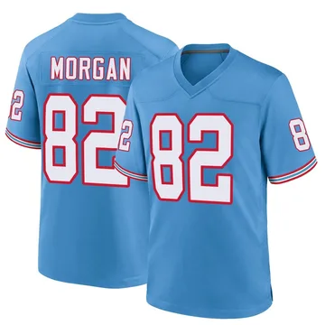 Men's Stanley Morgan Jr. Tennessee Titans Nike Game Oilers Throwback Alternate Jersey - Light Blue