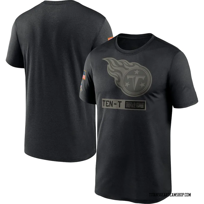 Men's Tennessee Titans Black 2020 Salute to Service Team Logo Performance T-Shirt