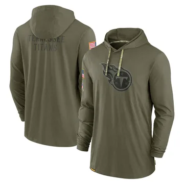 Men's Tennessee Titans Olive 2022 Salute to Service Tonal Pullover Hoodie