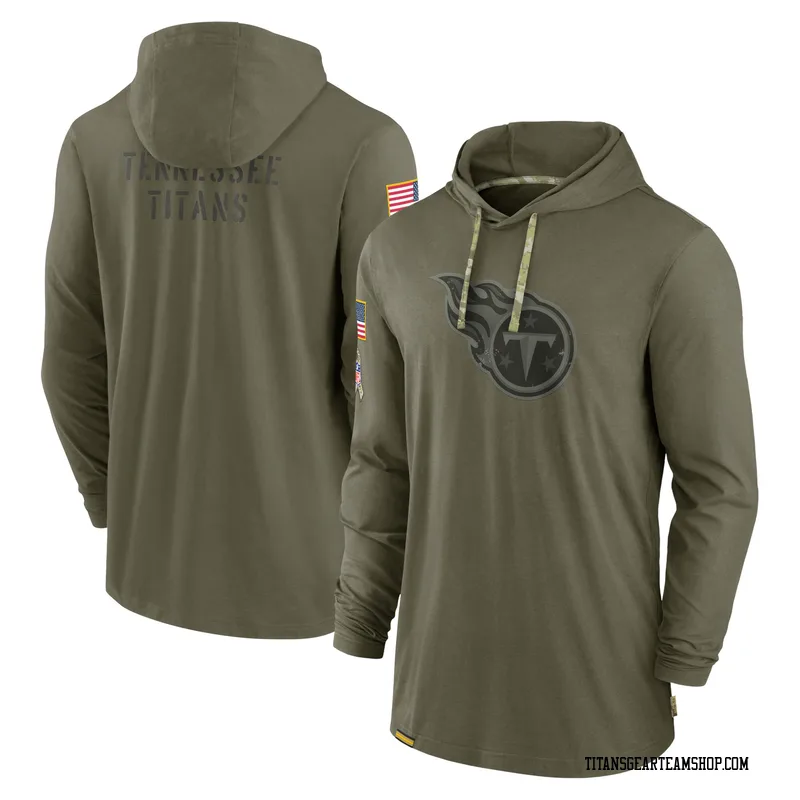 Men's Tennessee Titans Olive 2022 Salute to Service Tonal Pullover Hoodie