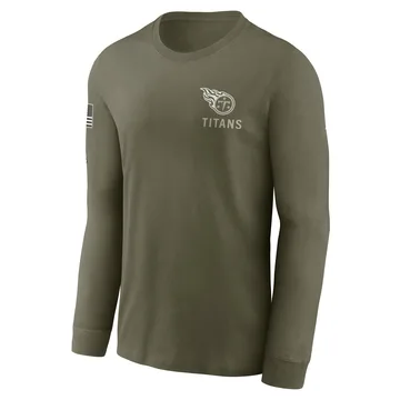 Men's Tennessee Titans Olive 2025 Salute to Service Sideline Long Sleeve T-Shirt