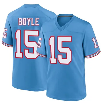 Men's Tim Boyle Tennessee Titans Nike Game Oilers Throwback Alternate Jersey - Light Blue