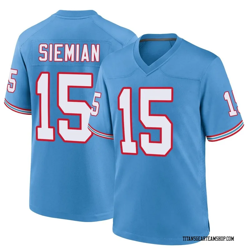 Men's Trevor Siemian Tennessee Titans Nike Game Oilers Throwback Alternate Jersey - Light Blue