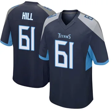 Men's Trey Hill Tennessee Titans Nike Game Jersey - Navy