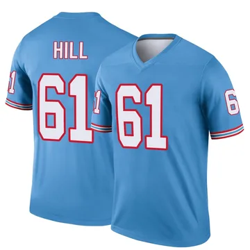 Men's Trey Hill Tennessee Titans Nike Legend Oilers Throwback Jersey - Light Blue