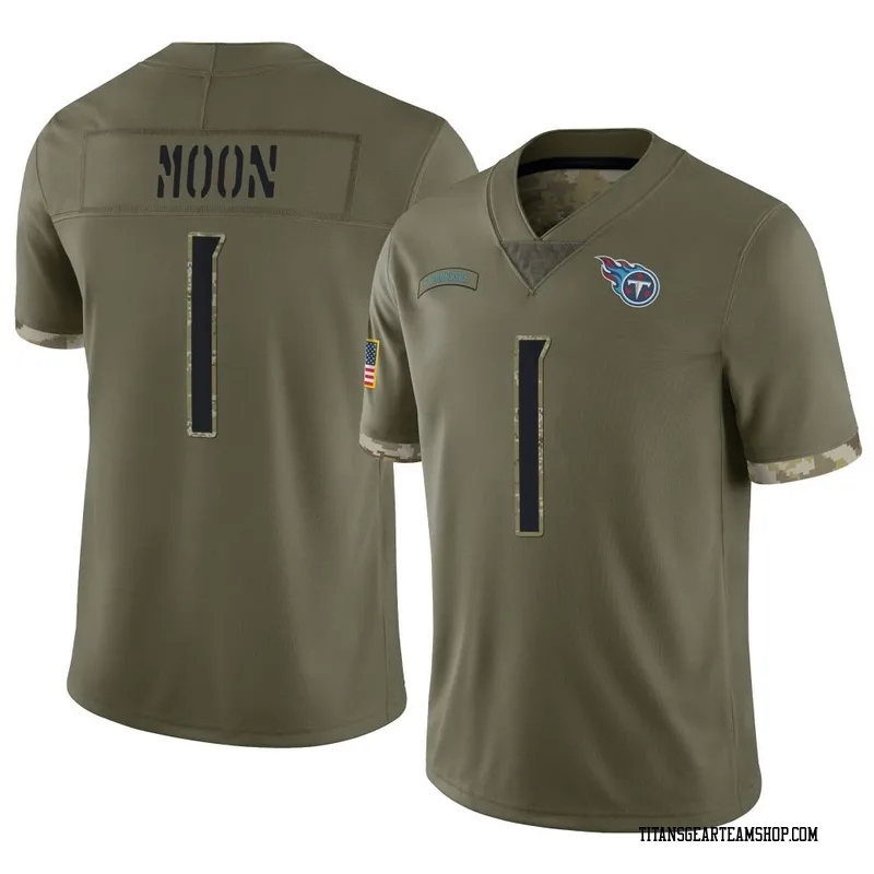 Men's Warren Moon Tennessee Titans Nike Limited 2022 Salute To Service Jersey - Olive