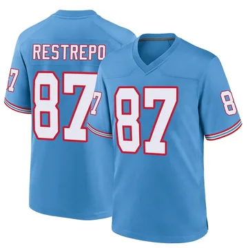 Men's Xavier Restrepo Tennessee Titans Nike Game Oilers Throwback Alternate Jersey - Light Blue