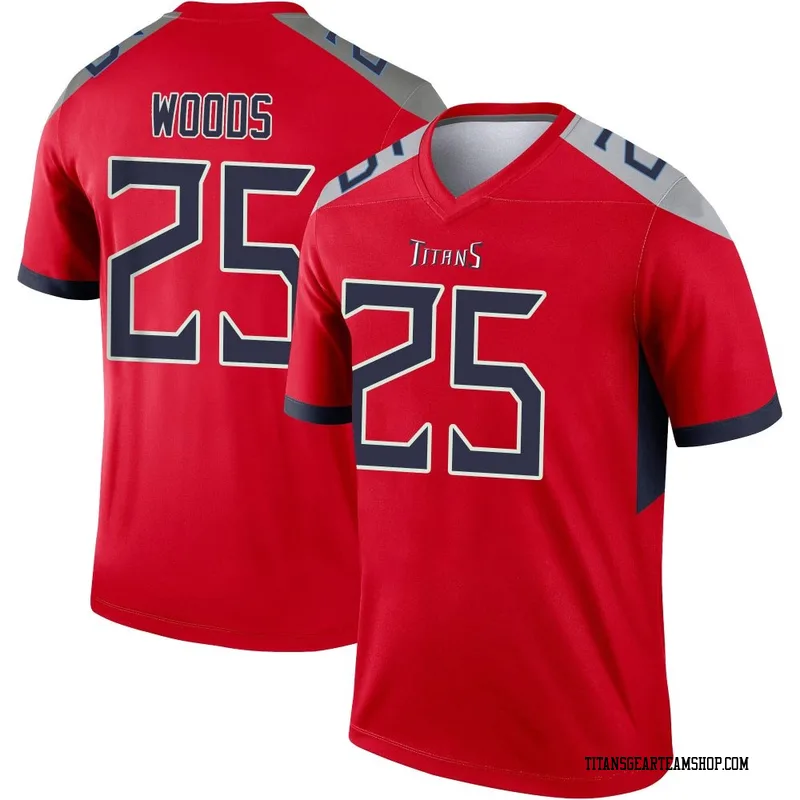Men's Xavier Woods Tennessee Titans Nike Legend Inverted Jersey - Red
