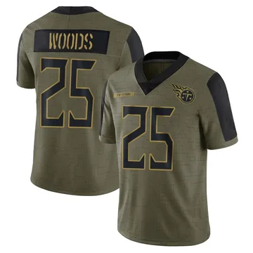 Men's Xavier Woods Tennessee Titans Nike Limited 2021 Salute To Service Jersey - Olive
