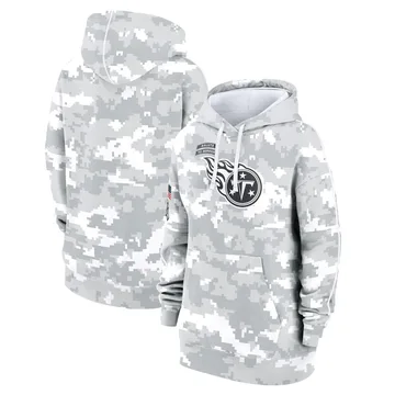 Tennessee Titans Women's 2024 Salute To Service Club Fleece Pullover Hoodie Arctic Camo