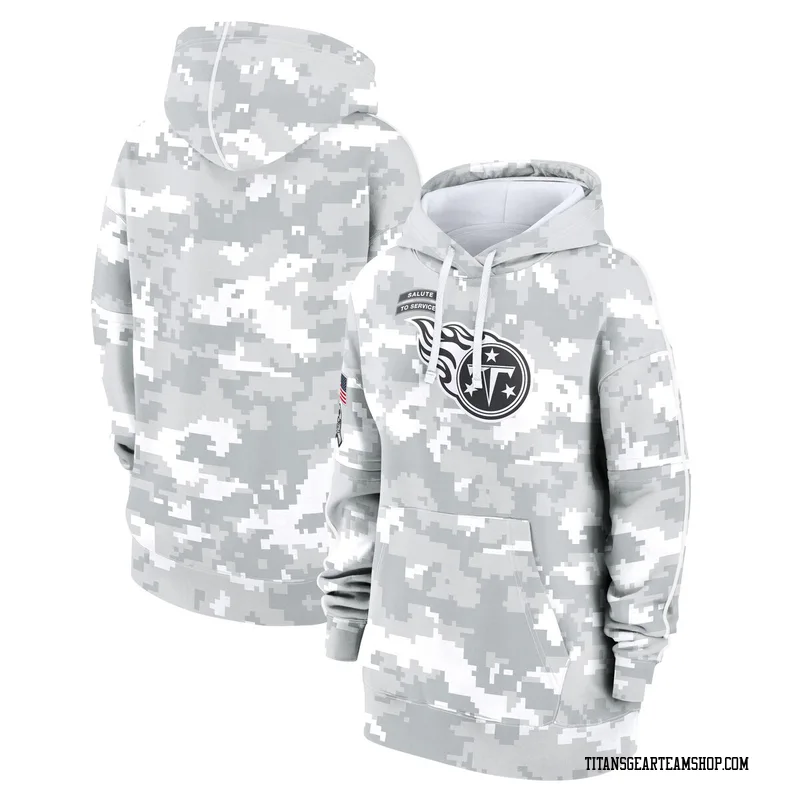 Tennessee Titans Women's 2024 Salute To Service Club Fleece Pullover Hoodie Arctic Camo
