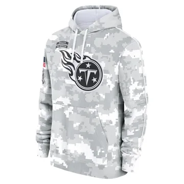 Tennessee Titans Youth 2024 Salute To Service Pullover Hoodie White/Gray
