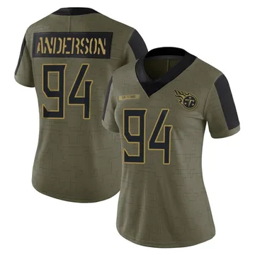 Women's Abdullah Anderson Tennessee Titans Nike Limited 2021 Salute To Service Jersey - Olive