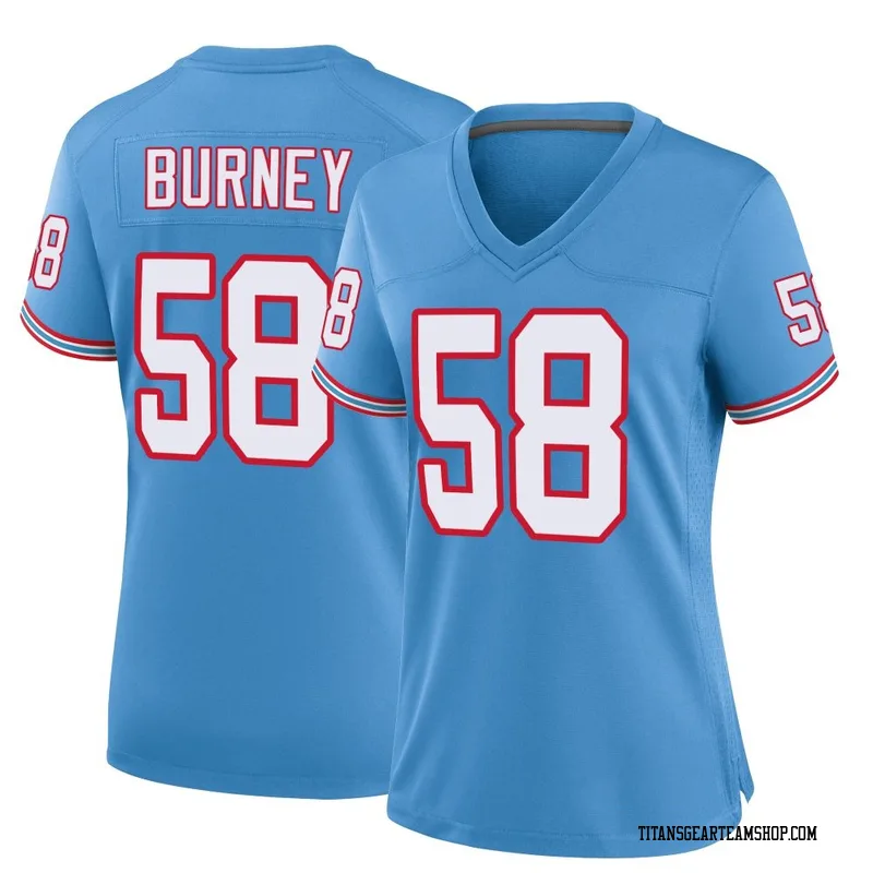 Women's Amari Burney Tennessee Titans Nike Game Oilers Throwback Alternate Jersey - Light Blue