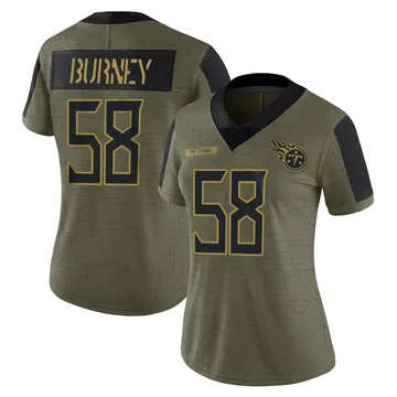 Women's Amari Burney Tennessee Titans Nike Limited 2021 Salute To Service Jersey - Olive
