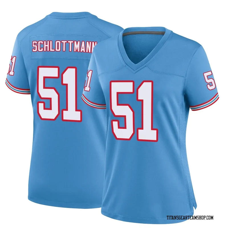Women's Austin Schlottmann Tennessee Titans Nike Game Oilers Throwback Alternate Jersey - Light Blue