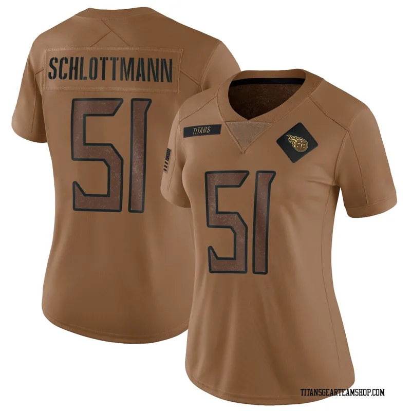 Women's Austin Schlottmann Tennessee Titans Nike Limited 2023 Salute To Service Jersey - Brown