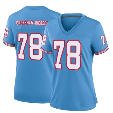 Women's Brandon Crenshaw-Dickson Tennessee Titans Nike Game Oilers Throwback Alternate Jersey - Light Blue
