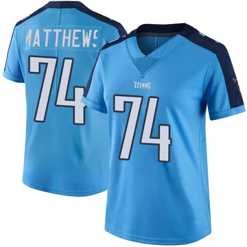 Women's Bruce Matthews Tennessee Titans Nike Limited Color Rush Jersey - Light Blue