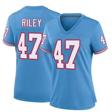 Women's Cam Riley Tennessee Titans Nike Game Oilers Throwback Alternate Jersey - Light Blue