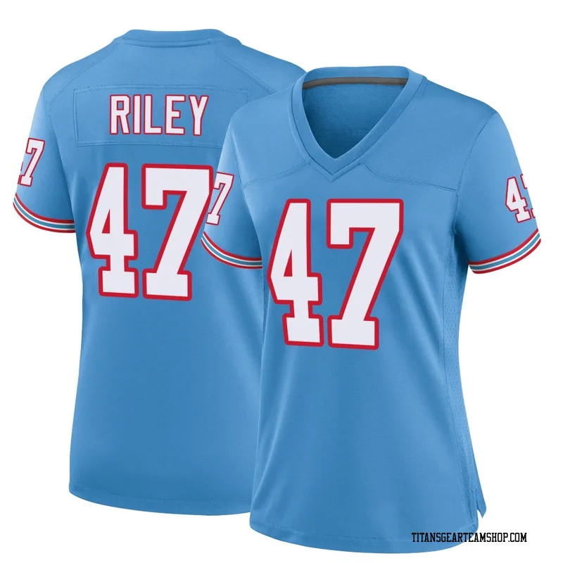 Women's Cam Riley Tennessee Titans Nike Game Oilers Throwback Alternate Jersey - Light Blue