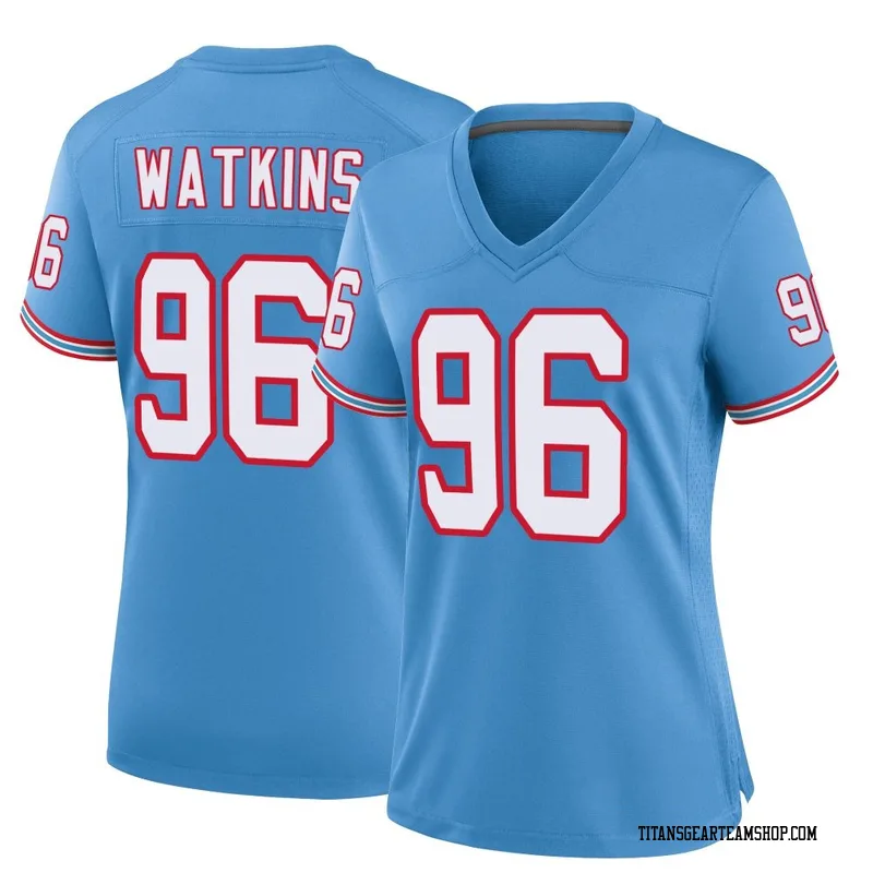 Women's Carlos Watkins Tennessee Titans Nike Game Oilers Throwback Alternate Jersey - Light Blue
