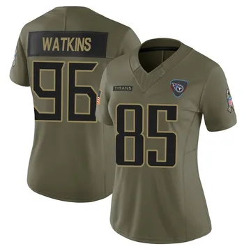 Women's Carlos Watkins Tennessee Titans Nike Limited 2025 Salute to Service Jersey - Olive