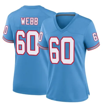 Women's Clay Webb Tennessee Titans Nike Game Oilers Throwback Alternate Jersey - Light Blue