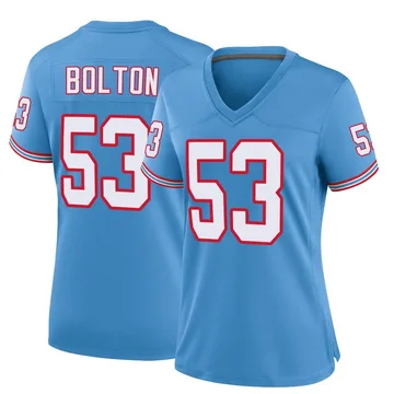 Women's Curtis Bolton III Tennessee Titans Nike Game Oilers Throwback Alternate Jersey - Light Blue