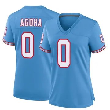 Women's David Agoha Tennessee Titans Nike Game Oilers Throwback Alternate Jersey - Light Blue