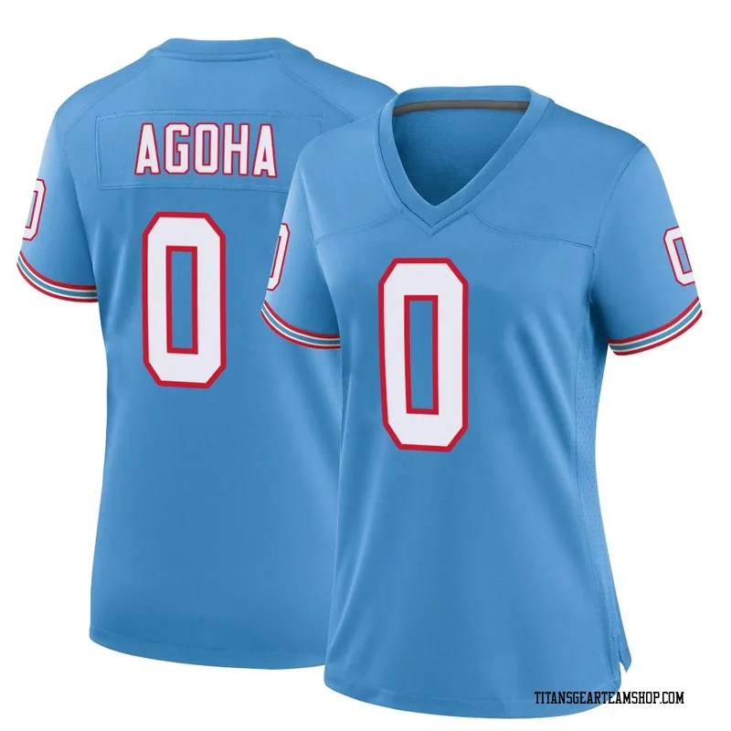 Women's David Agoha Tennessee Titans Nike Game Oilers Throwback Alternate Jersey - Light Blue