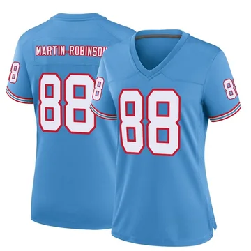 Women's David Martin-Robinson Tennessee Titans Nike Game Oilers Throwback Alternate Jersey - Light Blue