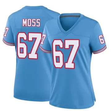 Women's Drew Moss Tennessee Titans Nike Game Oilers Throwback Alternate Jersey - Light Blue