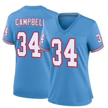 Women's Earl Campbell Tennessee Titans Nike Game Oilers Throwback Alternate Jersey - Light Blue