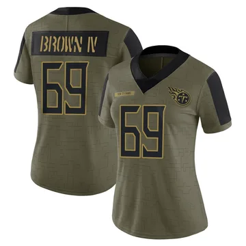 Women's Earnest Brown IV Tennessee Titans Nike Limited 2021 Salute To Service Jersey - Olive