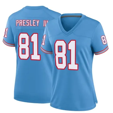 Women's Hal Presley III Tennessee Titans Nike Game Oilers Throwback Alternate Jersey - Light Blue