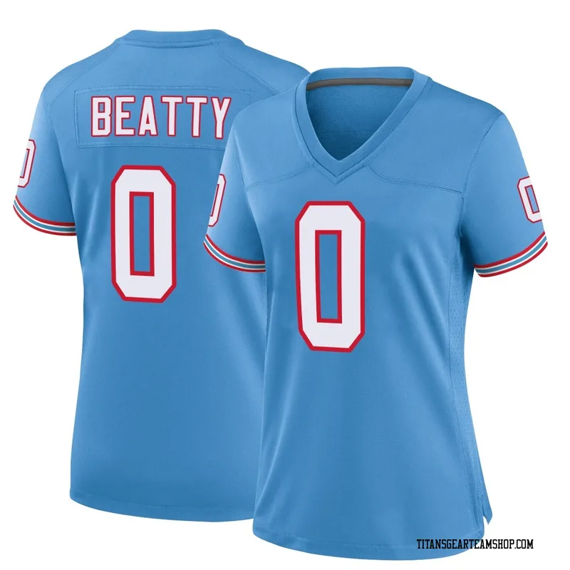 Women's Hank Beatty Tennessee Titans Nike Game Oilers Throwback Alternate Jersey - Light Blue