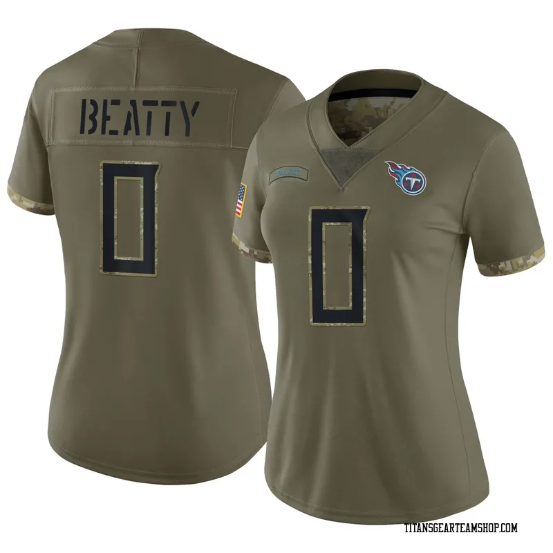 Women's Hank Beatty Tennessee Titans Nike Limited 2022 Salute To Service Jersey - Olive