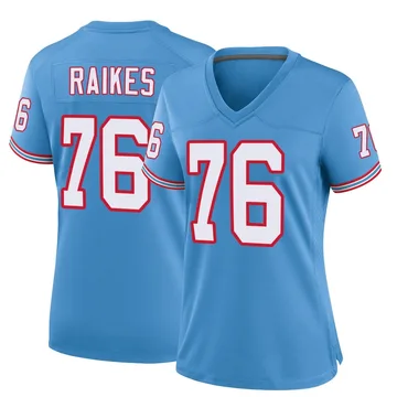 Women's Isaiah Raikes Tennessee Titans Nike Game Oilers Throwback Alternate Jersey - Light Blue